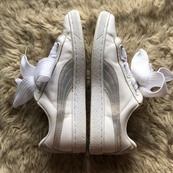 White leather PUMA Basket sneakers with bow laces - Picture 8 of 8